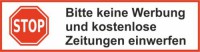 Briefkasten Aufkleber "STOP bitte keine..."